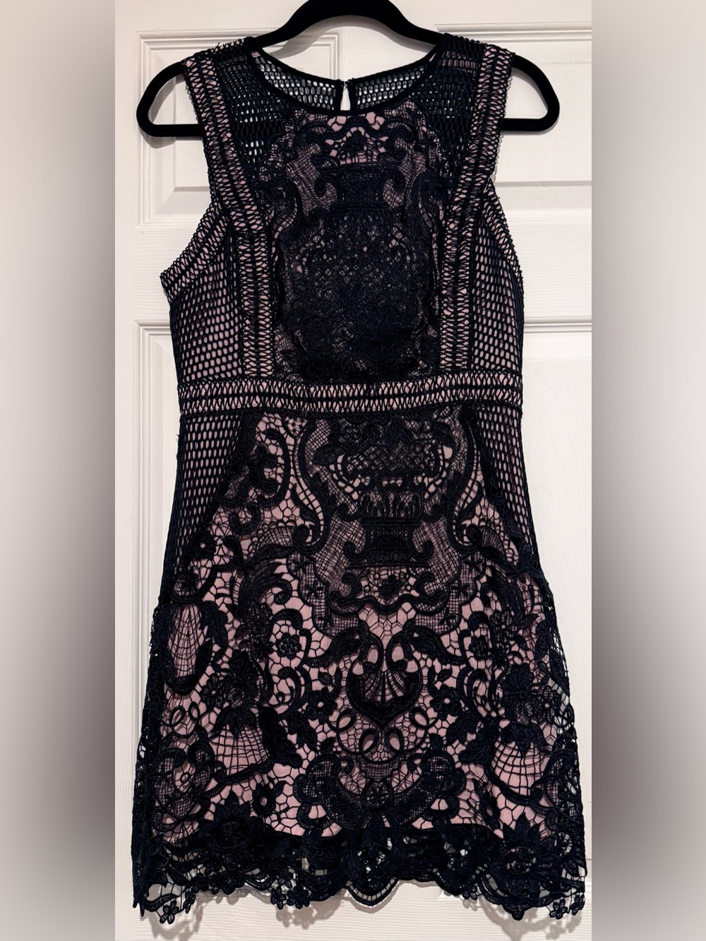 EUC Aqua Lace Overlay Mini Dress